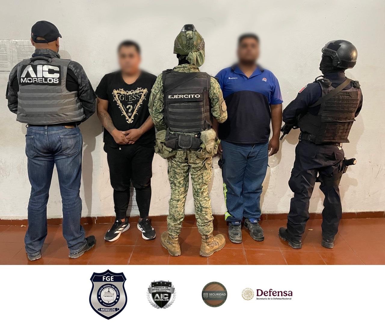 Detienen en Xoxocotla a dos hombres con probables armas de fuego y droga